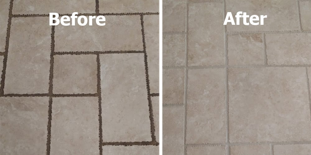 Before & After - Grout Cleaning Before & After